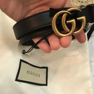 Gucci Double G calf skin belt